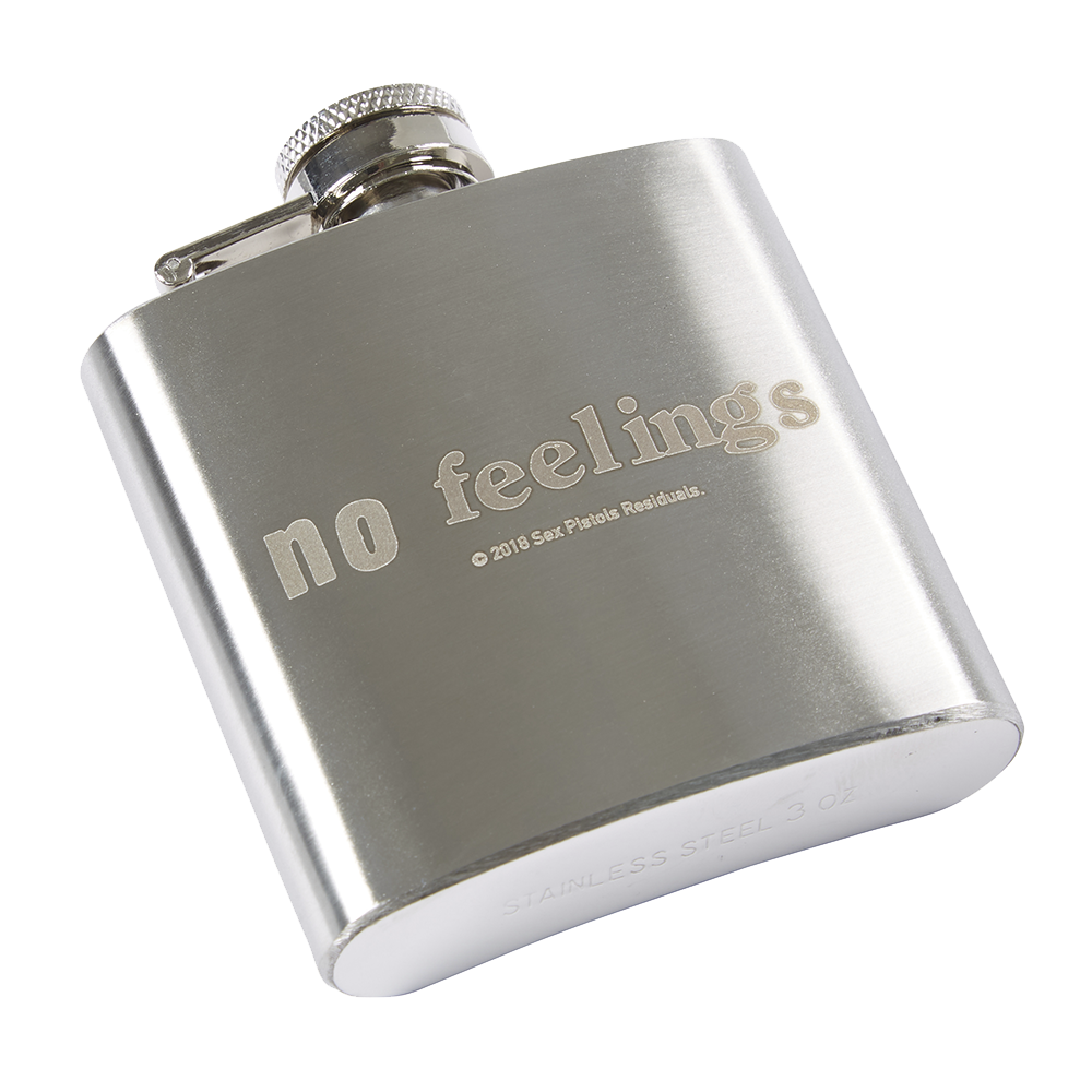 No Feelings Hip Flask Front Detail 1