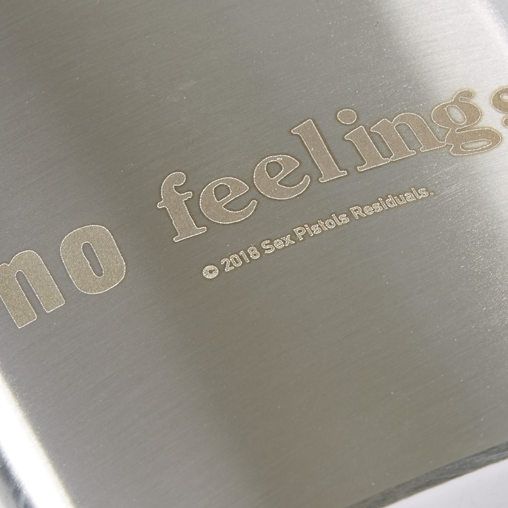 No Feelings Hip Flask Front Detail 2 