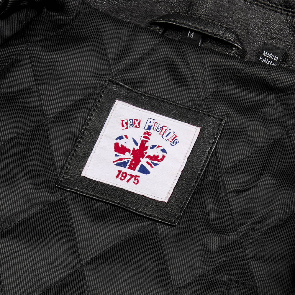 50th Jubilee Never Mind The Bollocks Leather Jacket Tag Detail