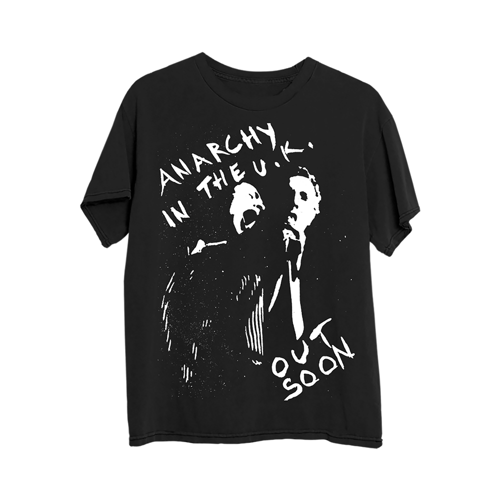 Anarchy in the UK Out Soon Black T-Shirt Front