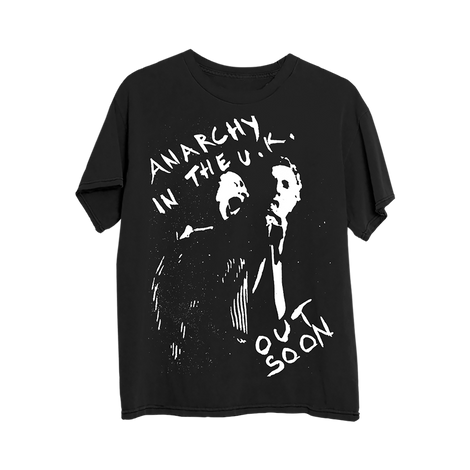 Anarchy in the UK Out Soon Black T-Shirt Front