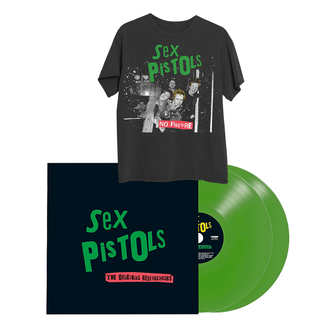 No Future T-Shirt + Translucent Green 2LP